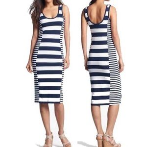 French Connection Striped Sleeveless Bodycon Dress